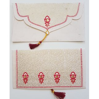 Kuvert wei&szlig; mit gold-rotem Druck