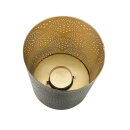 Windlicht 10x13cm OCEANIC schwarz-gold, Eisenblech