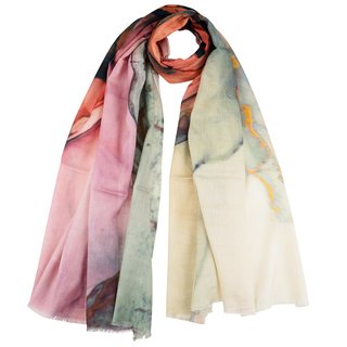 Schal 180x70cm Aquarell rose, Modal-Baumwolle