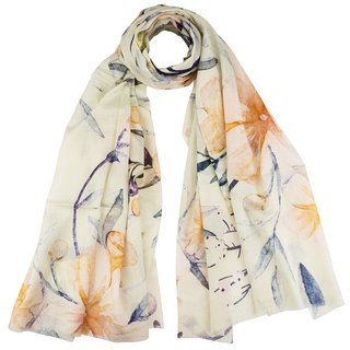 Schal 180x70cm Blumenbouquet, Modal-Baumwolle