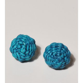 OHRSTECKER Iraca blau, aus Palmenbl&auml;ttern dm 1,5cm