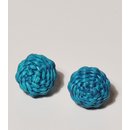 OHRSTECKER Iraca blau, aus Palmenbl&auml;ttern dm 1,5cm