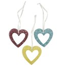 Anhanger HERZ 6cm bunt graviert, Speckstein