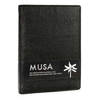 Notizbuch 22x16cm MUSA Schwarz, Upcycling