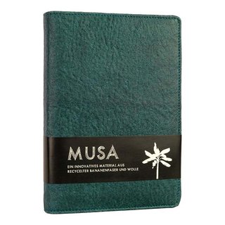 Notizbuch 22x16cm MUSA petrol, Upcycling