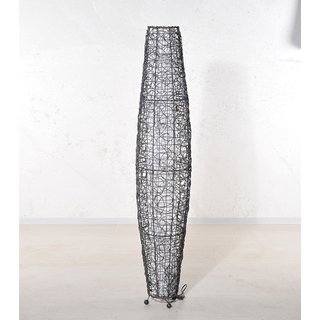 STEHLAMPE Rattan mit Canvas, dm ca 30, h150cm
