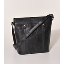 SCHULTERTASCHE Zipper &Ouml;koleder, schwarz, 34x14xH30cm