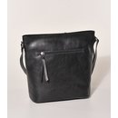 SCHULTERTASCHE Zipper &Ouml;koleder, schwarz, 34x14xH30cm