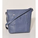SCHULTERTASCHE Zipper &Ouml;koleder, blau, 34x14xH30cm