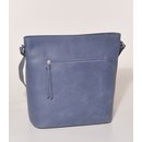 SCHULTERTASCHE Zipper &Ouml;koleder, blau, 34x14xH30cm