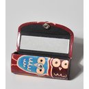 LIPPENSTIFTETUI Eulen, Ziegenleder, 8,5x3cm