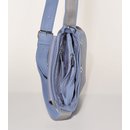 TASCHE F&auml;cher taubenblau, Rindsleder