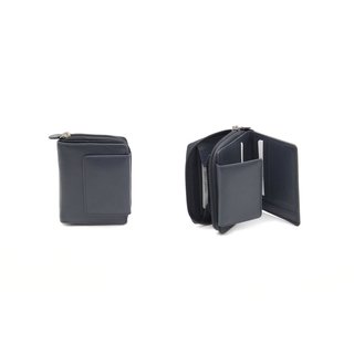 Rindslederb&ouml;rse m. Lasche "Nappa" blau