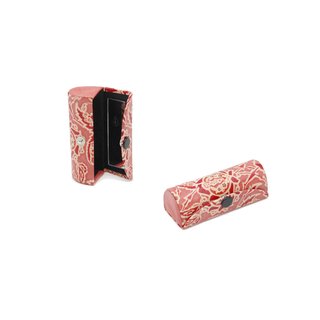 Shantileder-Lippenstiftetui "Floral" rot