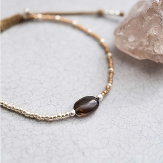 Ruby Rauchquarz Silber Armband 