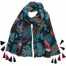 Schal mit Dschungelmotiv 180x100cm, Bio-Baumwolle
