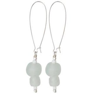 Ohrringe GLASS PEARLS DANGLE white