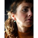 Ohrringe GLASS PEARLS DROP moss