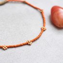 Daisy Karneol Gold Fu&szlig;kettchen