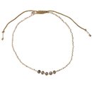 Confetti Rauchquarz Silber Fu&szlig;kettchen