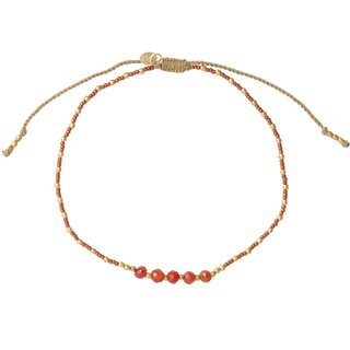 Confetti Karneol Gold Fu&szlig;kettchen