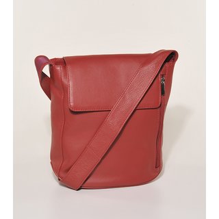 TASCHE F&auml;cher dunkelrot, Rindsleder, H29x27cm