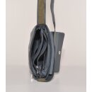 TASCHE F&auml;cher steinblau, Rindsleder, H29x27cm