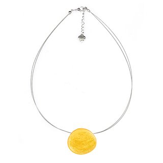 Kette oval sonnengelb, Capiz