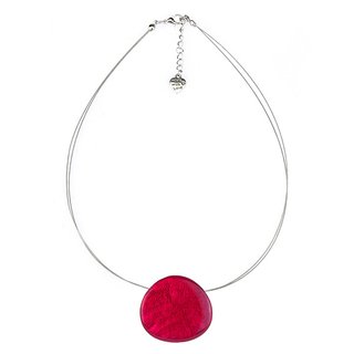 Kette oval fuchsia, Capiz