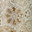 Windlicht 13x20cm BLOSSOM weis-gold, Eisenblech