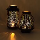 Laterne 10x20cm BRANCHES gerade schwarz, Eisenblech