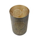 Windlicht 13x20cm AURA schwarz-gold, Eisenblech