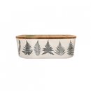 Bioloco plant lunchbox oval - black and white leaves