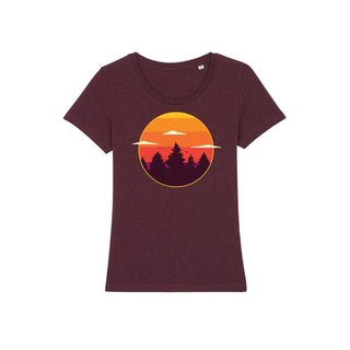 Sunset forest - T-Shirt Damen M French Navy