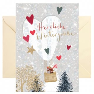 Doppelkarte mit Umschlag - Herzliche Wintergr&uuml;&szlig;e