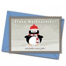 Postkarte mit Umschlag - Frierender Pinguin