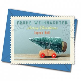 Postkarte mit Umschlag - Small car-Big tree