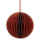 Papierdeko Origami 9cm KUGEL weinrot, Glitter