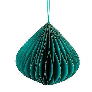 Papierdeko Origami 9cm DOME petrol, Glitter