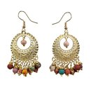 Ohrringe Kantha CRADLE, bunt, Textil mit Messing