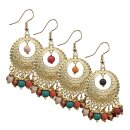 Ohrringe Kantha CRADLE, bunt, Textil mit Messing