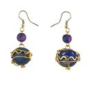 Ohrh&auml;nger Kantha LIFE II, bunt, Textil mit Messing