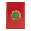 Notizbuch M MANDALA rot nachfullbar, Recyclingleder