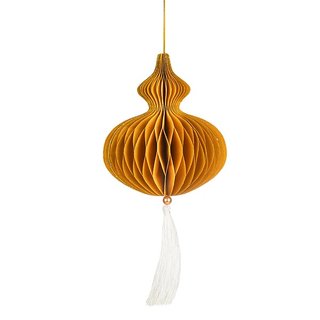 Papierdeko Origami 18cm MAURO altgold, Quaste