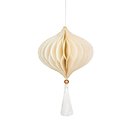 Papierdeko Origami 13cm ONION weis, Quaste