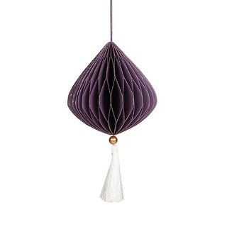 Papierdeko Origami 13cm DOME purpur, Quaste
