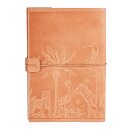 Notizbuch M DSCHUNGEL natur nachfullbar Elastikband, Leder