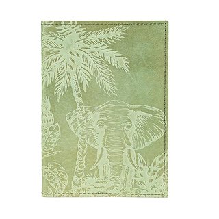 Notizbuch S DSCHUNGEL gr&uuml;n nachfullbar, Leder