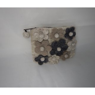 Filz-B&ouml;rse "Blumenwiese" sortiert_grau