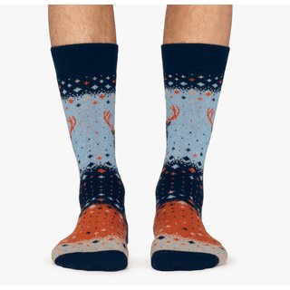 Wintersocken - Winter Deer blau
